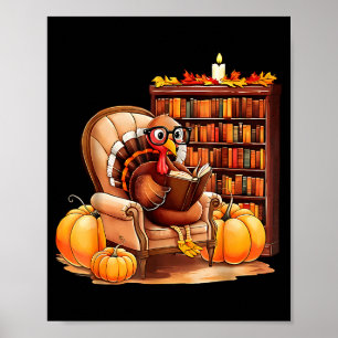 Turkey Reading Books Fall Thanksgiving Teacher Boo Poster