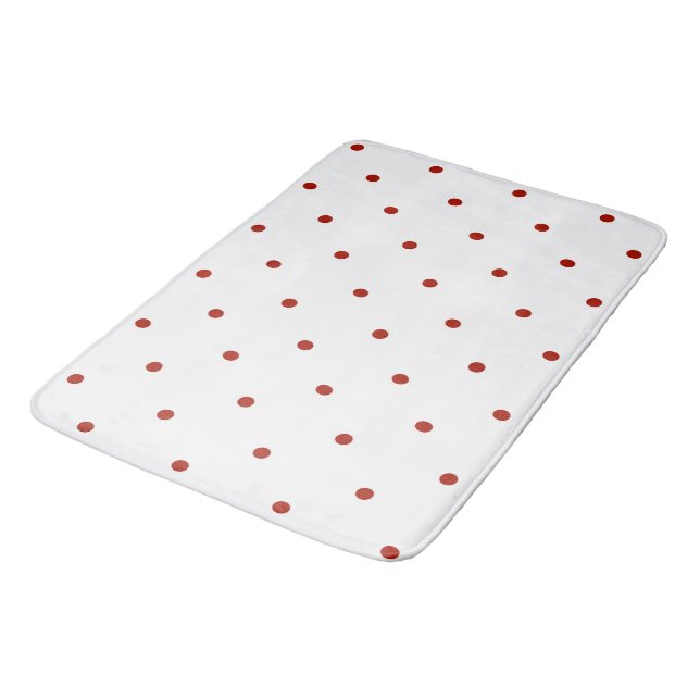 turkey red and white dots bath mat (Angled)
