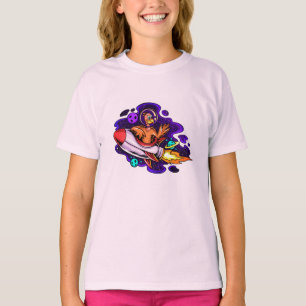 Turkey Riding A Space Rocket  T-Shirt