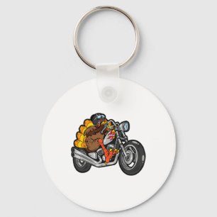 Turkey Riding Motorcycle Thanksgiving Day Cool Fal Key Ring