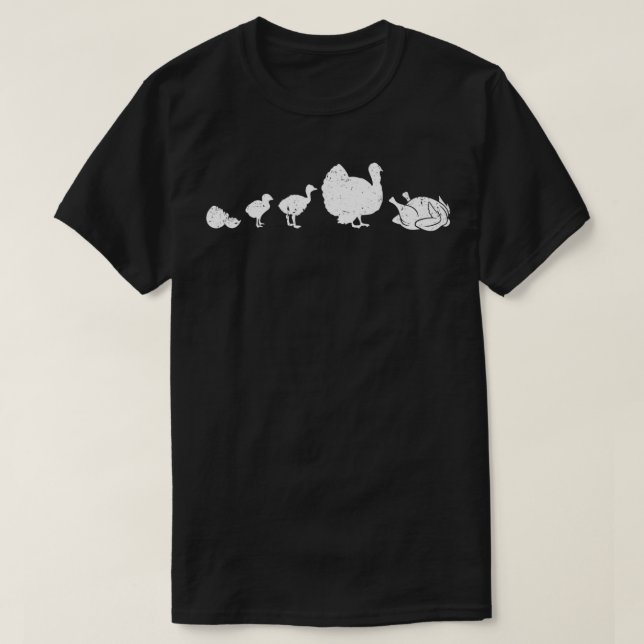 Turkey Roasted Evolution Fun Humour Funny Thanksgi T-Shirt (Design Front)