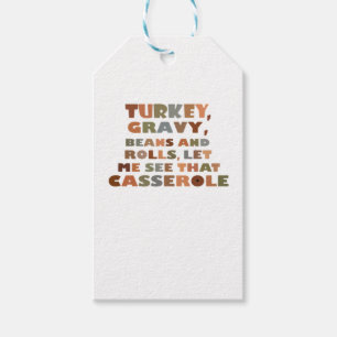 Turkey Rolls Casserole, Thanksgiving Retro Funny F Gift Tags