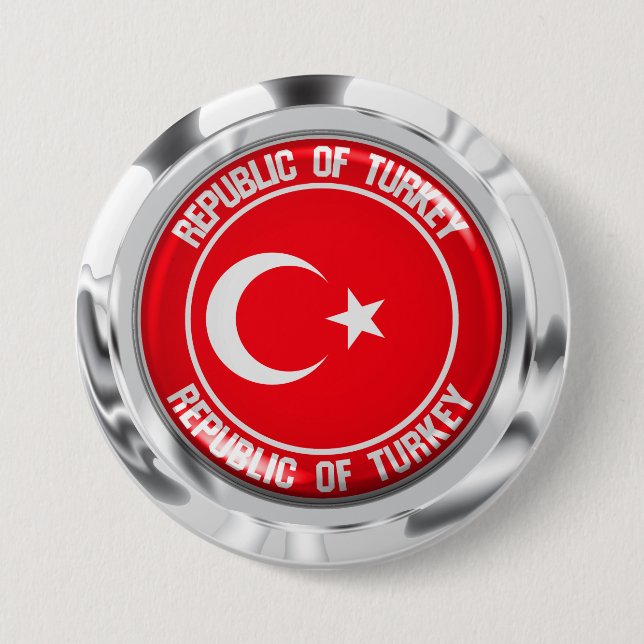Turkey Round Emblem 7.5 Cm Round Badge (Front)