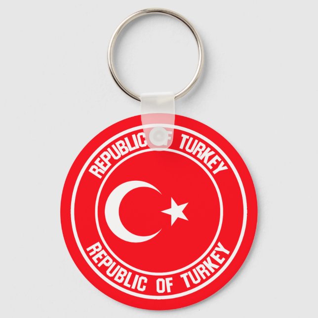 Turkey Round Emblem Key Ring (Front)