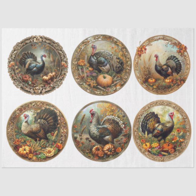 Turkey Rounds Tissue Paper (Front)