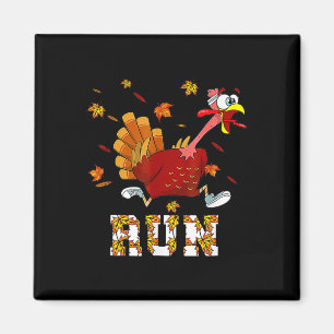 Turkey Run Costume Thanksgiving Running Turkey Tro Magnet