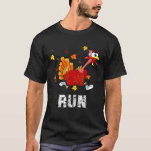 Turkey Run Costume Thanksgiving Running Turkey Tro T-Shirt