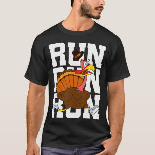 Turkey Run Costume Thanksgiving Running Turkey Tro T-Shirt