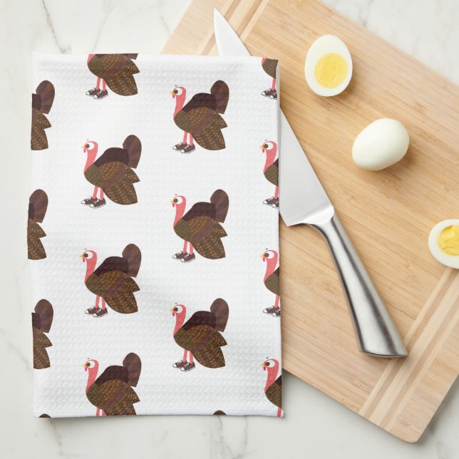 Turkey Runner Pattern Kitchen Towel (Quarter Fold)