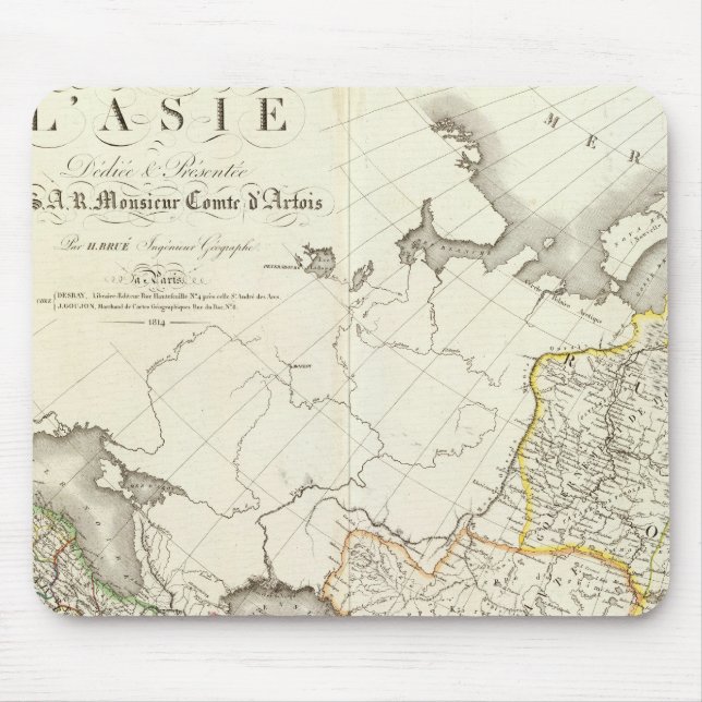 Turkey, Russia and Asia Engraved Map Mouse Pad (Front)