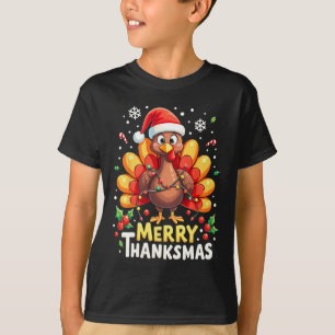 Turkey Santa Happy Merry Thanksmas Thanksgiving Ch T-Shirt