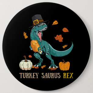 Turkey Saurus Rex Dinosaur Funny Thanksgiving 6 Cm Round Badge