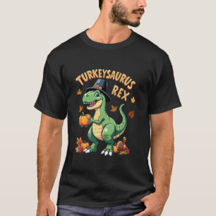 Turkey Saurus Rex Dinosaur Pumpkin Funny Thanksgiv T-Shirt