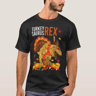 Turkey Saurus Rex  Pilgrim Dinosaur Kids Thanksgiv T-Shirt
