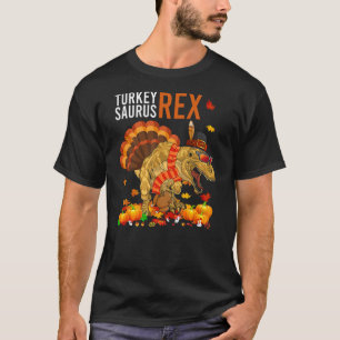 Turkey Saurus T-Rex Funny Pilgrim Dinosaur Kids Th T-Shirt