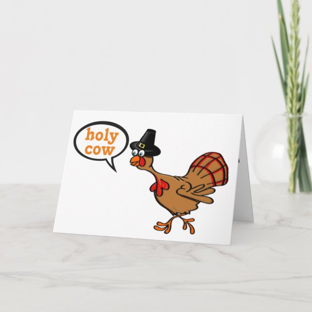 **TURKEY SAYS ***EAT PORK THIS THANKSGIVING ** CARD (Front)