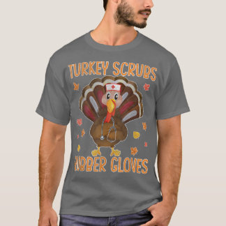 Turkey Scrubs Rubber Gloves Thanksgiving Scrub Top