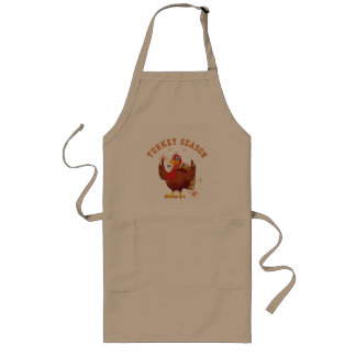 Turkey Season Fun Thanksgiving Design Long Apron