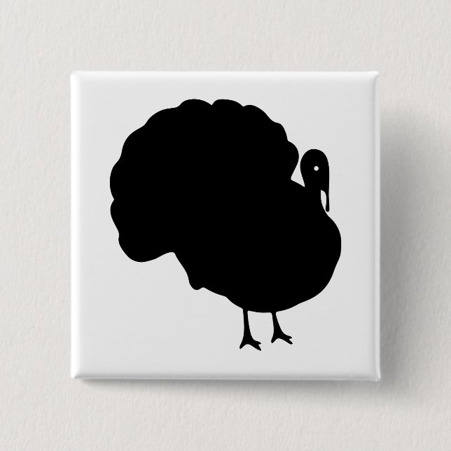 Turkey Silhouette 15 Cm Square Badge (Front)