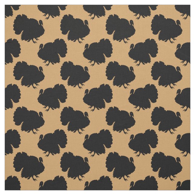 Turkey Silhouette Thanksgiving Pattern Fabric (Swatch)