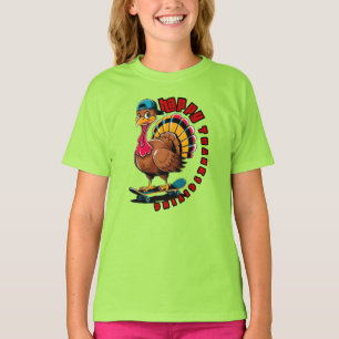 Turkey skateboard Thanksgiving gift T-Shirt