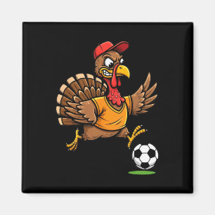 Turkey Soccer Thanksgiving Turkey Playing Soccer B Magnet