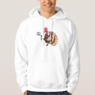 Turkey Soccer Thanksgiving Turkey Playing Soccer T Hoodie