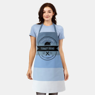 Turkey Squad Funny Personalised Thanksgiving Chef  Apron