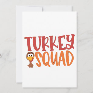 Turkey Squad Matching Outfit Turkey Thanksgiving Invitation