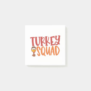 Turkey Squad Matching Outfit Turkey Thanksgiving Post-it Notes
