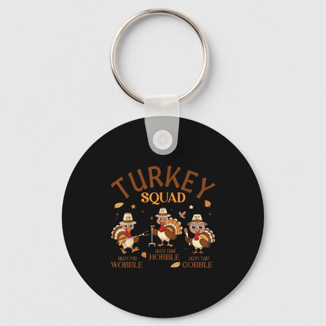 Turkey Squad Ot Pt Slp Occupational Therapy Thanks Key Ring (Front)
