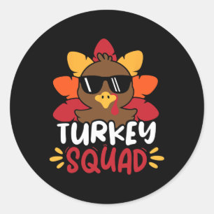 Turkey Squad Run Trot Family Thanksgiving Shirts K Classic Round Sticker