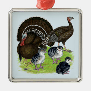 Turkey Standard Bronze Family Metal Tree Decoration