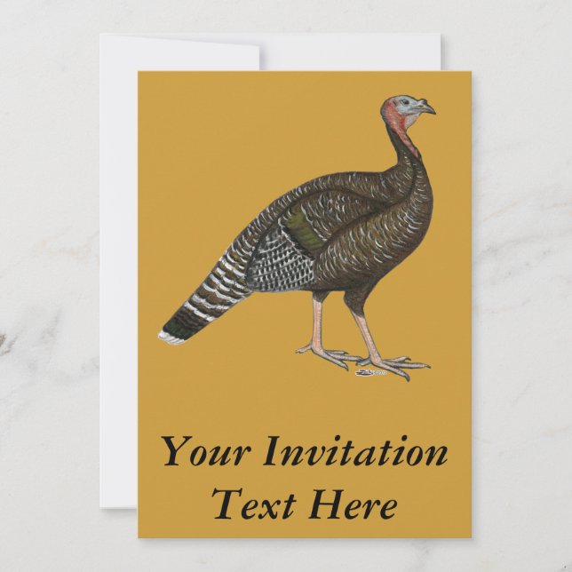 Turkey:  Standard Bronze Hen Invitation (Front)