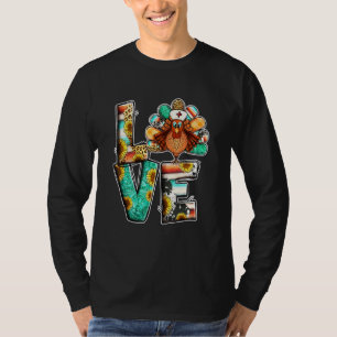 Turkey Sthetoscope Nurse Thanksgiving Women Holida T-Shirt