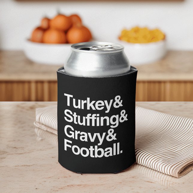Turkey & Stuffing & Gravy & Football Thanksgiving Can Cooler (Creator Uploaded)