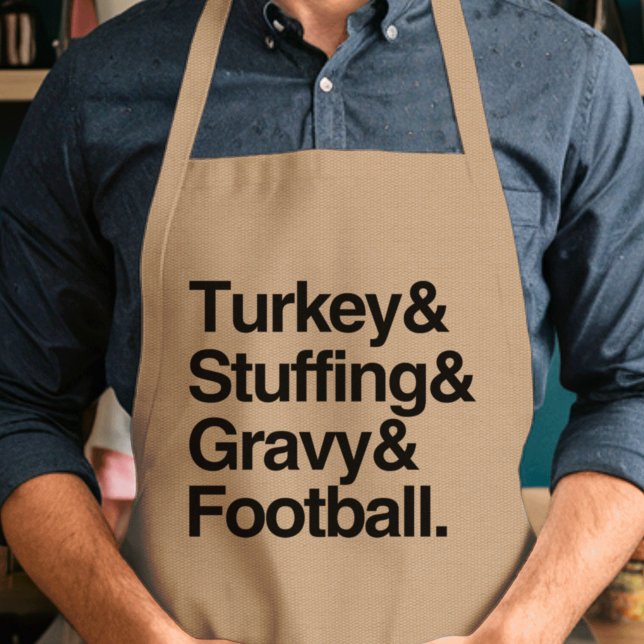 Turkey & Stuffing & Gravy & Football Thanksgiving Standard Apron (Creator Uploaded)