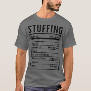Turkey Stuffing Ingredients Food List Thanksgiving T-Shirt