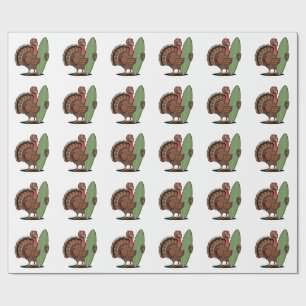 Turkey surfboard Surfing turkey Thanksgiving Sea Wrapping Paper