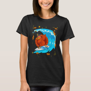 turkey surfing dab dance Thanksgiving surf Fall Pi T-Shirt