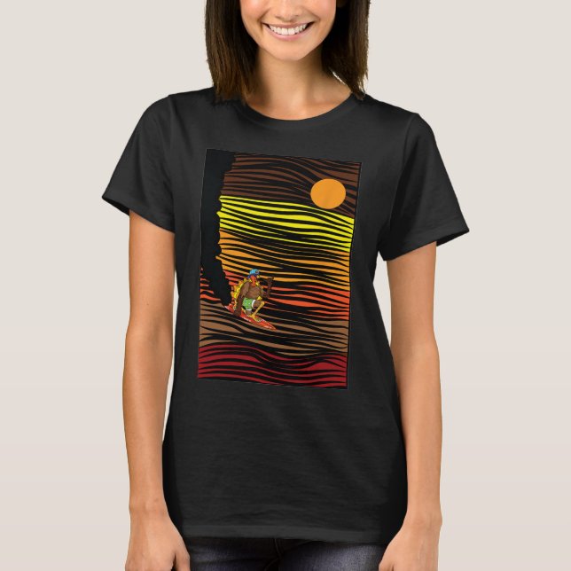 Turkey Surfing Thanksgiving Day Sport Fall Autumn  T-Shirt (Front)