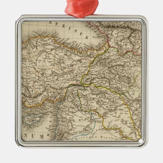 Turkey Syria map Metal Tree Decoration (Front)