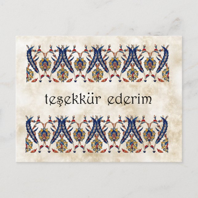 TURKEY -  Thank You Postcard (Front)