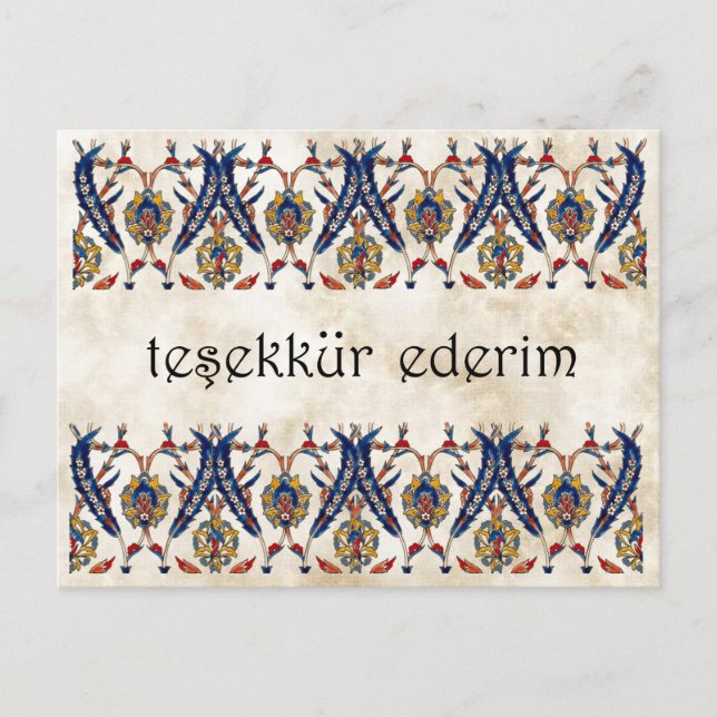 TURKEY -  Thank You Postcard (Front)
