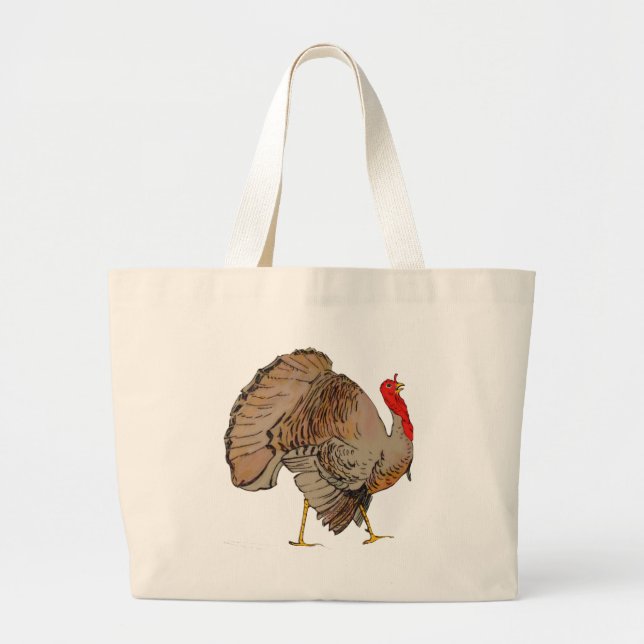 TURKEY Thanksgiving 2009 Large Tote Bag (Front)