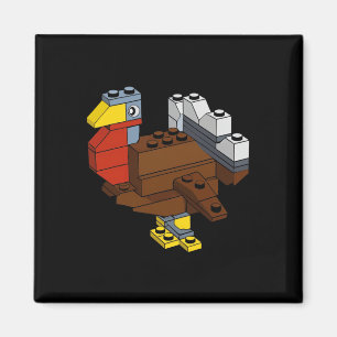 Turkey Thanksgiving Block Brick Building Master Bu Magnet