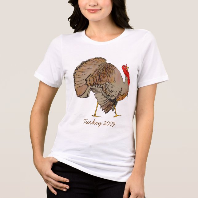 TURKEY Thanksgiving Current Year Tri-Blend Shirt (Front)