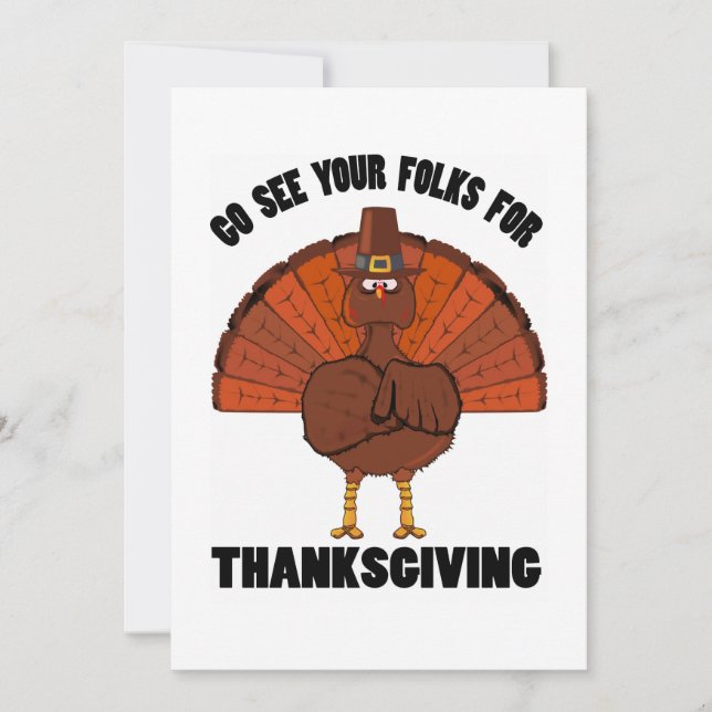Turkey Thanksgiving Invitation (Front)