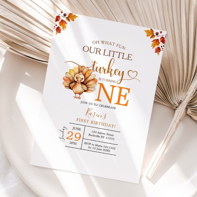 Turkey Thanksgiving theme Birthday invite (Creator Uploaded)
