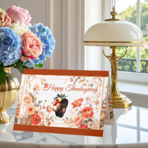 Turkey Thanksgiving Wishes Thank You Card